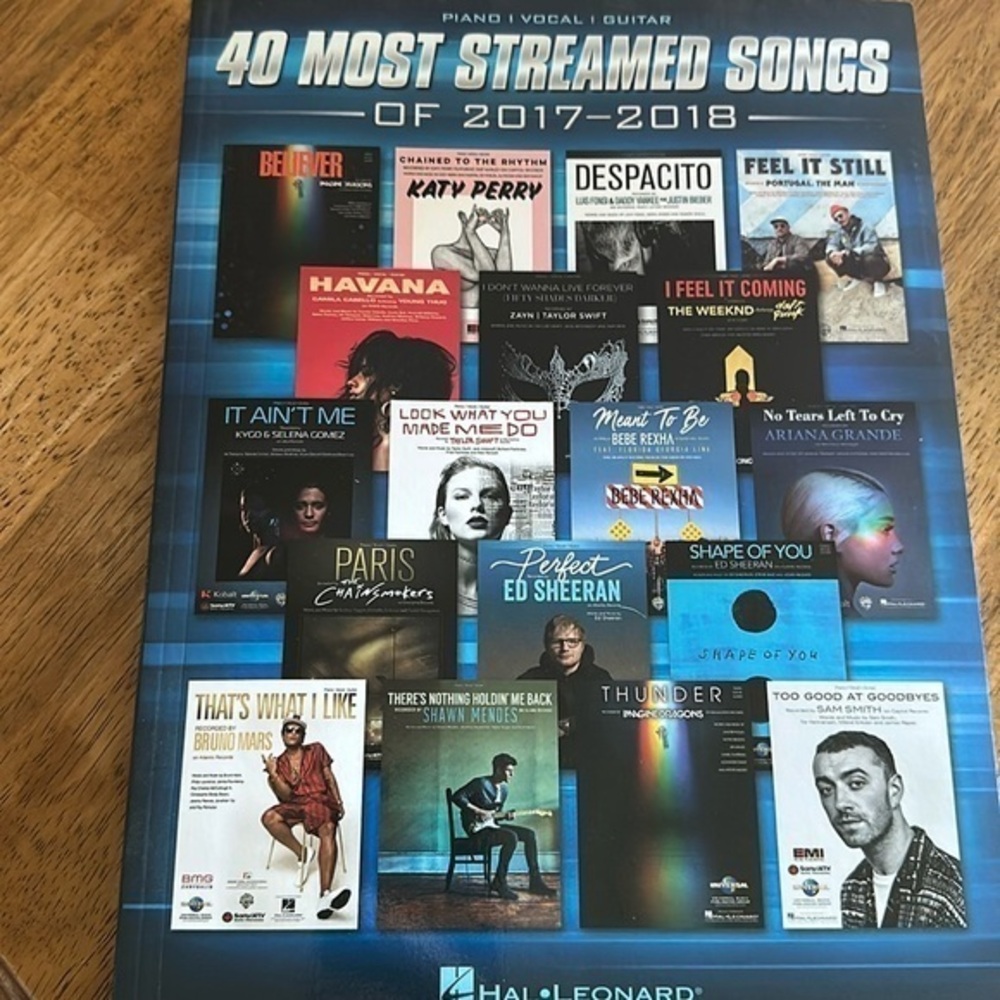 40 Most Streamed Songs Of 2017-2018 Piano Music Book